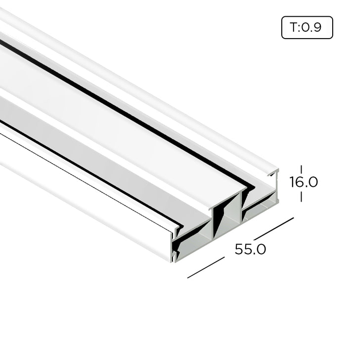 Aluminium Extrusion AM Kitchen Cabinet/ Wardrobe Carcass Backing Profile (Adjustable Shelf) Thickness 0.95mm AM1005-C ALUCLASS - ALUCLASS MY