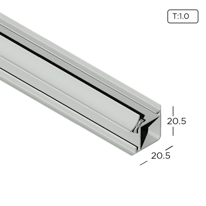 Aluminium Extrusion AM Kitchen Cabinet/ Wardrobe Two Way Joint Carcass Profile Thickness 1.00mm AM1007 ALUCLASS - ALUCLASS MY