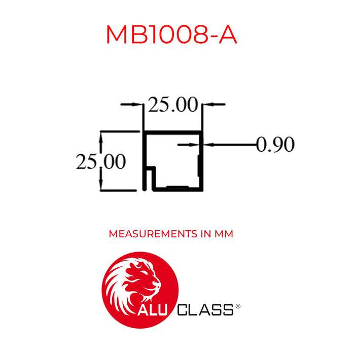 Aluminium Eco Cabinet Profile MB1008-A ALUCLASS - ALUCLASS MY
