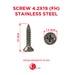 Flat Head Stainless Steel Screw Aluclass 4.2x19 (FH) STAILESS STEEL - ALUCLASS MY