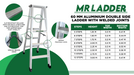 Mr Ladder Home Use Aluminium Double Sided Welded Ladder (5 Steps Double Sided) - ALUCLASS MY