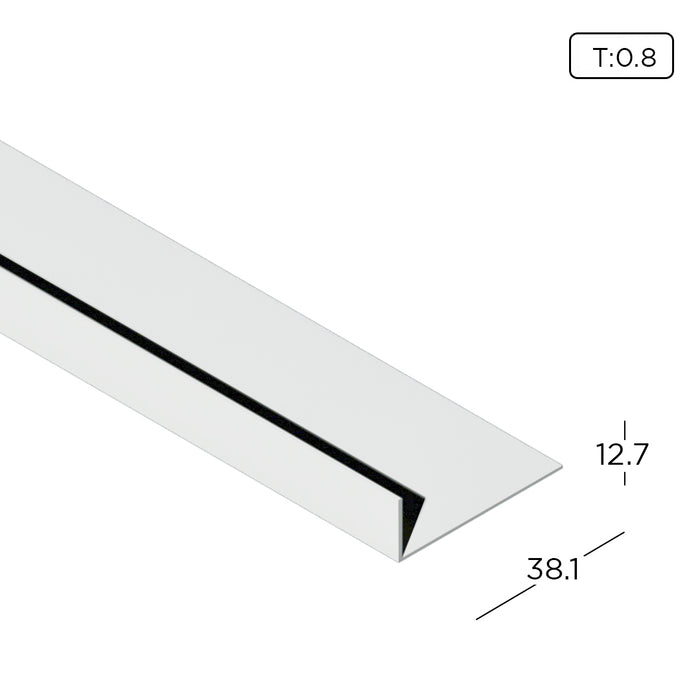 0.5" x 1.5" Aluminium Extrusion Unequal Angle Profile Thickness 0.80mm AN0412 ALUCLASS - ALUCLASS MY