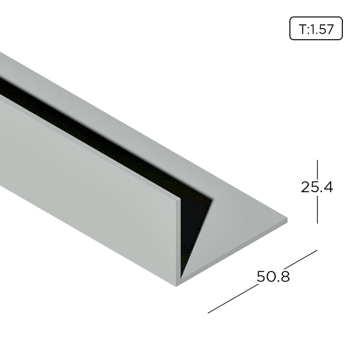 1" x 1.5" Aluminium Unequal Angle AN0812 Aluminium Extrusion Profiles ALUCLASS - ALUCLASS MY