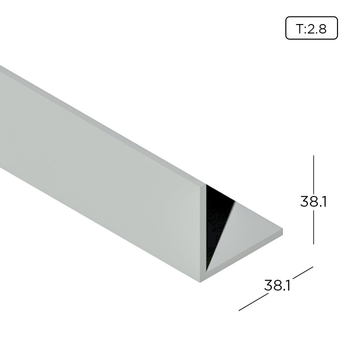 1.5" x 1.5" Aluminium 2.80mm Equal Angle AN1212-3 Aluminium Extrusion Profiles ALUCLASS - ALUCLASS MY