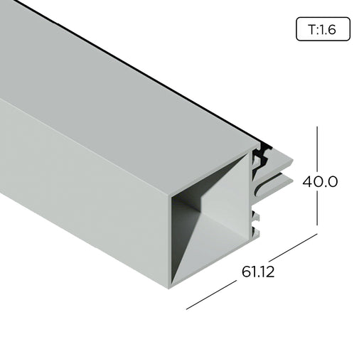 Aluminium Extrusion Curtain Wall Profile With Frame Thickness 1.60mm CW702 ALUCLASS - ALUCLASS MY