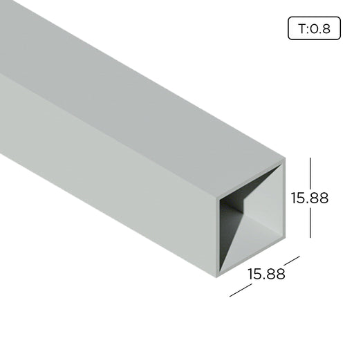 5/8" x 5/8" Aluminium Square Hollow Section HB0505 Aluminium Extrusion Profiles ALUCLASS - ALUCLASS MY