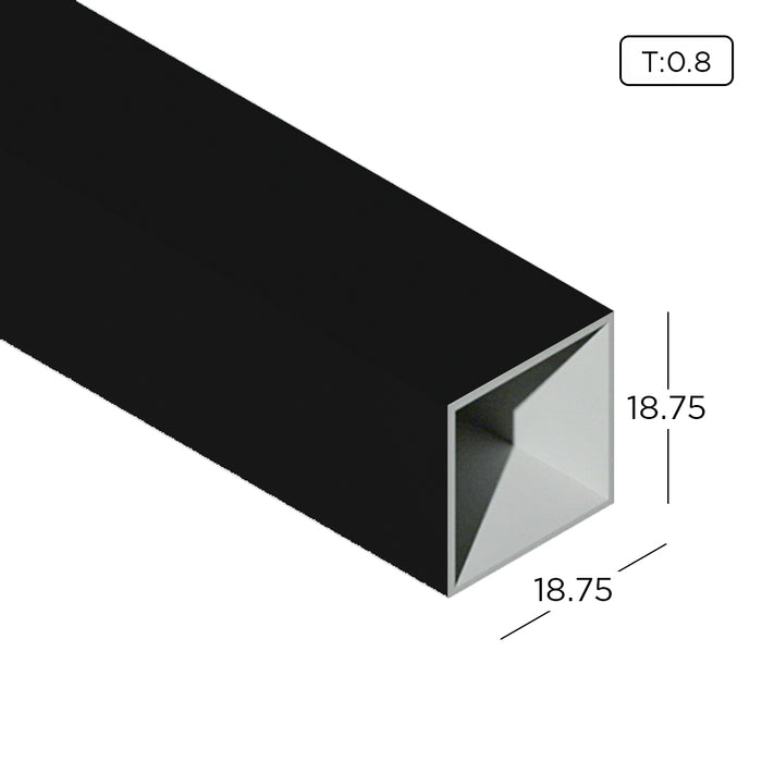 6/8" x 6/8" Aluminium Extrusion Square Hollow Profile Thickness 0.80mm HB0606-1 ALUCLASS - ALUCLASS MY