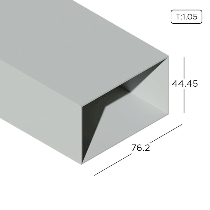 1¾" x 3" Aluminium Extrusion Rectangular Hollow Profile Thickness 1.05mm HB1424-1 ALUCLASS - ALUCLASS MY