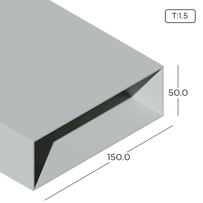 2" x 6" Aluminium Extrusion Rectangular Hollow Profile Thickness 1.50mm HB1647 ALUCLASS - ALUCLASS MY