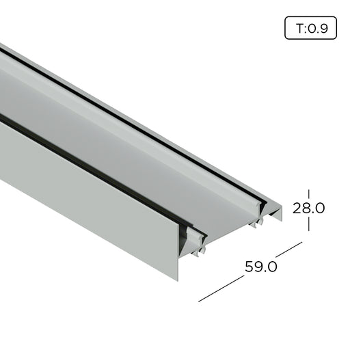 Aluminium Extrusion Outer Bottom (Sliding Window Economy) Profile Thickness 0.90mm KW1502-4 ALUCLASS - ALUCLASS MY