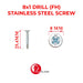 8mm x 1" Stainless Steel Flat Head Drill Screw Aluclass AA-SCREW (FH) #8X1 - ALUCLASS MY
