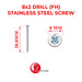 8mm x 2" Stainless Steel Flat Head Drilling Screw Aluclass - ALUCLASS MY