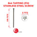 8mm x 4" Stainless Steel Flat Head Tapping Screw Aluclass - ALUCLASS MY