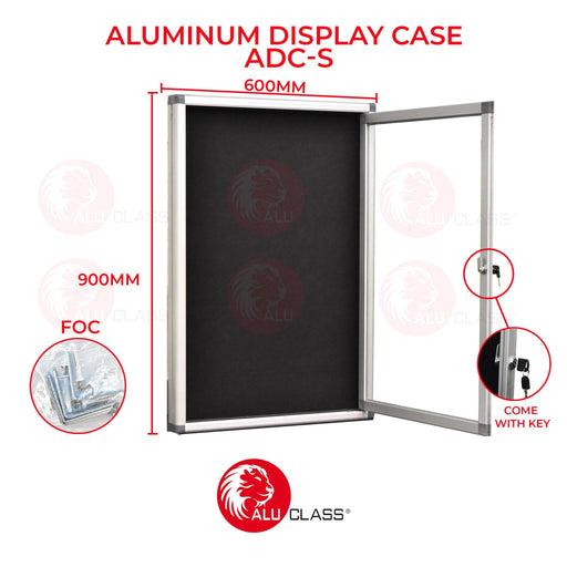 ⚡READY STOCK⚡ Aluminium Display Case With Swing Tempered Safety Glass Door ADC-S ALUCLASS ONLINE MY HOME/OFFICE/SCHOOL - ALUCLASS MY