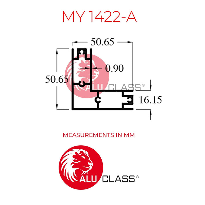 Aluminium Kitchen Cabinet & Wardrobe Profile MY1422-A Aluminium Extrusion Profiles ALUCLASS - ALUCLASS MY