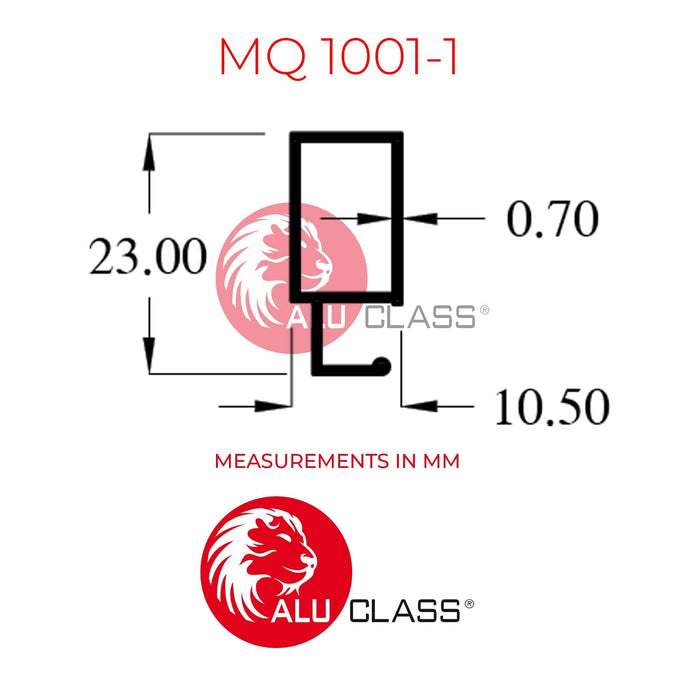 Aluminum Insect Screen Frame Profile MQ1001-1 Aluminium Extrusion Profiles ALUCLASS - ALUCLASS MY
