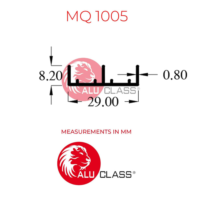 Aluminum Insect Screen Frame Profile MQ1005 Aluminium Extrusion Profiles ALUCLASS - ALUCLASS MY